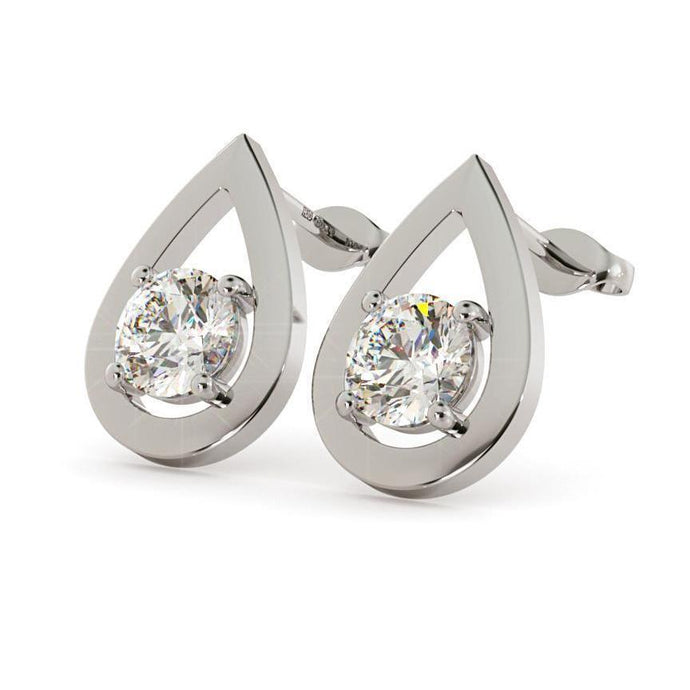 1,3 ct ronde diamanten oorbel 14 kt witgoud - harrychadent.nl