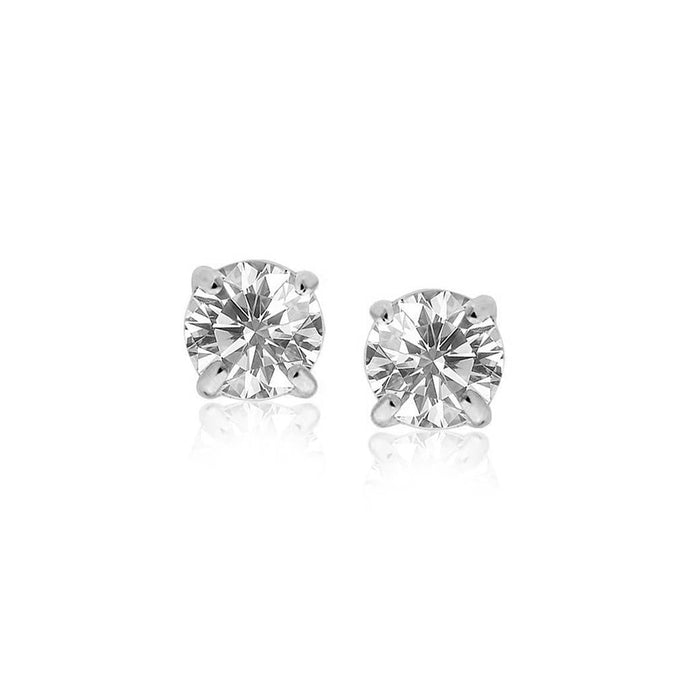 1,3 ct. Prong Set Solitaire ronde diamanten oorknopjes 14K witgoud - harrychadent.nl