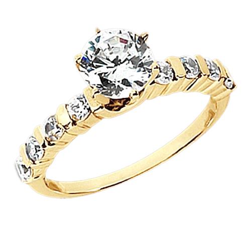 1,30 ct diamanten verlovingsring met accenten geel goud 14k - harrychadent.nl