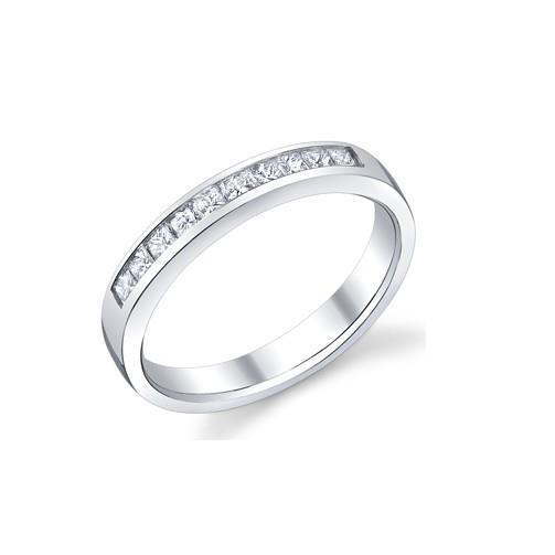 1,32 ct sprankelende Princess Cut Diamond Eternity Band 14K witgoud - harrychadent.nl