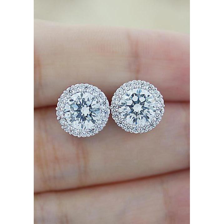 1,34 ct ronde Halo Diamond Stud Earring Lady Jewelry - harrychadent.nl