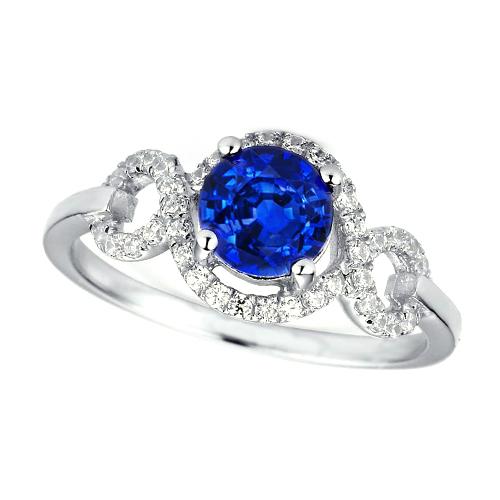 1,35 ct Ceylon saffier edelsteen ronde geslepen diamanten ring - harrychadent.nl