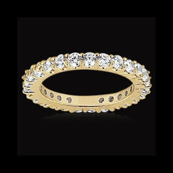 1,35 ct ronde diamanten eeuwigheidsband 14k geel goud