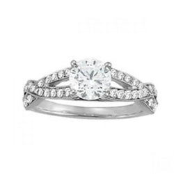 1,35 ct. Ronde Diamant Solitaire Met Accenten Ring Wit Goud 14K
