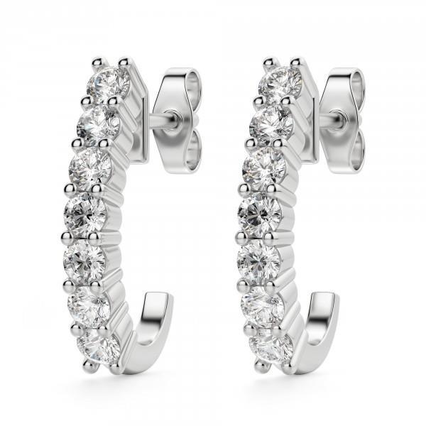 1,4 ct ronde diamanten J Hoop Earring - harrychadent.nl