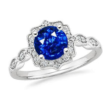 Afbeelding in Gallery-weergave laden, 1,4 ct ronde geslepen Sri Lanka saffier edelsteen ring - harrychadent.nl
