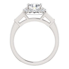 Afbeelding in Gallery-weergave laden, 1,40 karaat Halo Diamond Engagement Band Ring 3 steen wit goud 14K - harrychadent.nl
