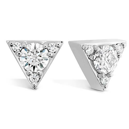 1,40 karaat diamanten oorknopjes 14K witgouden driehoekige stijl - harrychadent.nl