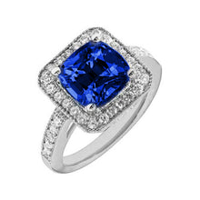 Afbeelding in Gallery-weergave laden, 14K Ceylon Sapphire 4.5 Ct Blauwe Saffier Met Diamanten Ring - harrychadent.nl
