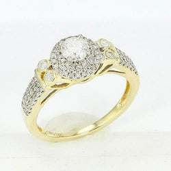 14K geel goud 2.25 ct Pave set diamanten ring sieraden nieuw