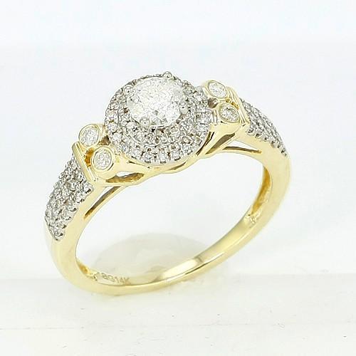 14K geel goud 2.25 ct Pave set diamanten ring sieraden nieuw - harrychadent.nl