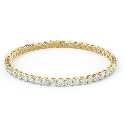 14k geelgouden ronde geslepen 9 karaats diamanten tennisarmband nieuw