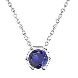 14K gouden Solitaire ronde edelsteen hanger mand set 1 karaat sieraden