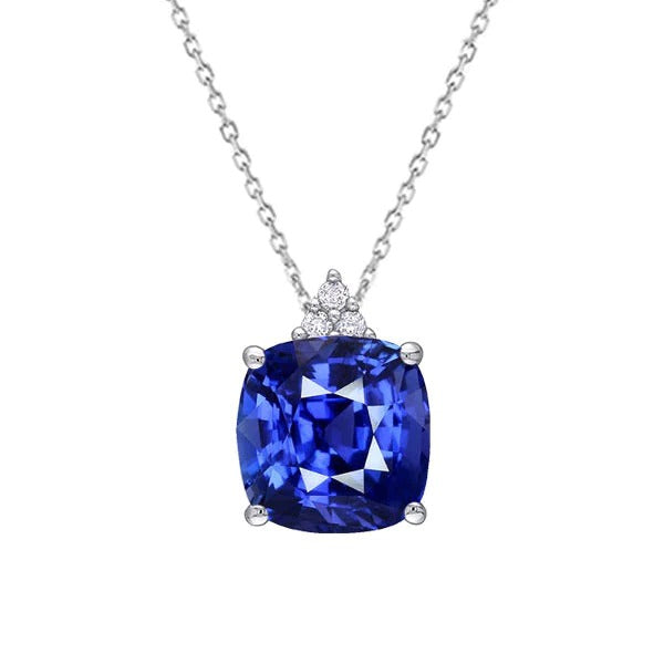 14K gouden kussen edelsteen hanger & ronde diamanten halsketting 3,25 karaat - harrychadent.nl
