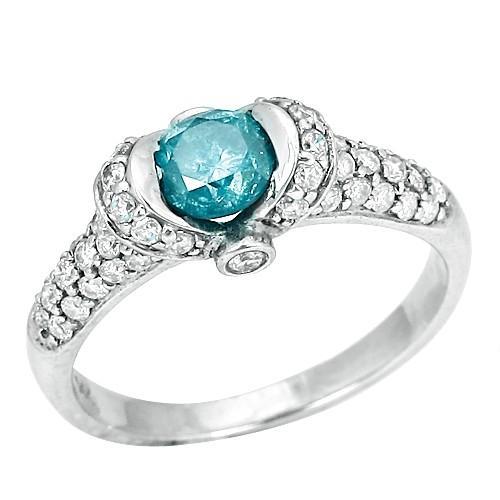 14K wit goud 1.25 ct blauwe diamanten fancy edelsteen ring sieraden nieuw - harrychadent.nl