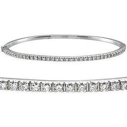 14K Witgoud Ronde uit de aarde gewonnen Diamanten Bangle 5 Karaat Sieraden