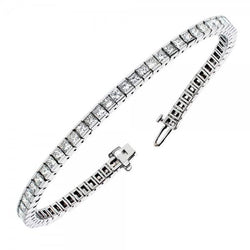 Prinsesslijpsel 9.30 Karaat Natuurlijke uit de aarde gewonnen Diamanten Kanaalgezet Tennisarmband