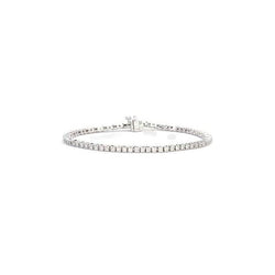 Witgoud 9 Karaat Rond Geslepen Natuurlijk uit de aarde gewonnen Diamanten Tennisarmband Sieraden