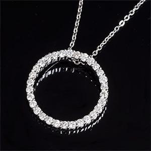 14K Witgoud Briljant Geslepen 2,70 ct Echt Diamanten Hanger Ketting