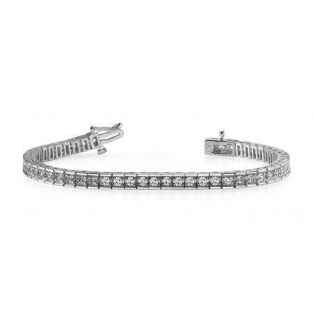 14K Witgouden Tennisarmband 7,50 ct Ronde Briljant Geslepen Echt Diamanten