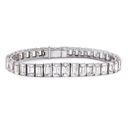 11,6 Karaat Smaragdslijpsel Diamanten Tennisarmband Witgouden Sieraden