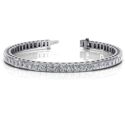 11.80 Karaat Prinsesslijpsel Natuurlijke Diamanten Tennisarmband Massief Witgouden Sieraden