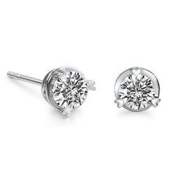 1,5 ct ronde diamanten fijne oorbel wit goud