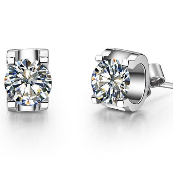 1,5 ct ronde solitaire diamanten oorknopjes 14k witgoud - harrychadent.nl