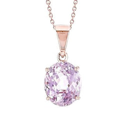 11 Karaat Roze Saffier Ketting Hanger Dames Sieraden