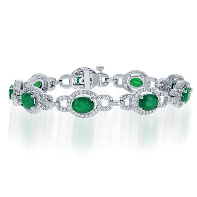 15 kt ovaal geslepen groene smaragd met Diamanten Armband - harrychadent.nl