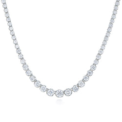 15 Karaat Briljant Geslepen Sprankelende Echte Natuurlijke Diamanten Damesketting 14K Witgoud