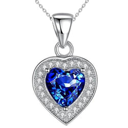 1,50 Ct Sri Lanka blauwe saffier & Diamanten hanger 14K witgoud