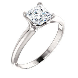 1,50 Karaat Prinses Diamanten Solitaire Ring Wit Goud 14K Sieraden Nieuw