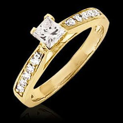 1,50 ct diamanten ring prinses geslepen sieraden geel goud 14k