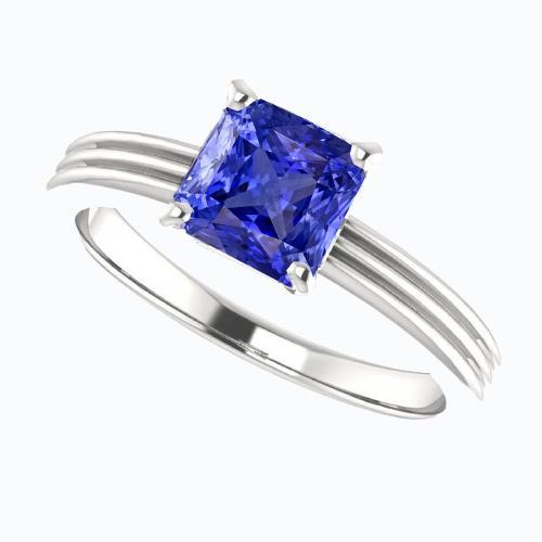 1,50 karaat stralende solitaire verlovingsring ceylon sapphire gold 14k