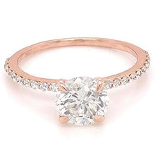 Afbeelding in Gallery-weergave laden, 1,50 karaat diamanten verlovingsring met accenten roségoud 14k
