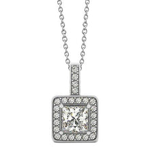 Afbeelding in Gallery-weergave laden, 1,50 karaat prinses diamanten hanger ketting WG 14K zonder ketting - harrychadent.nl
