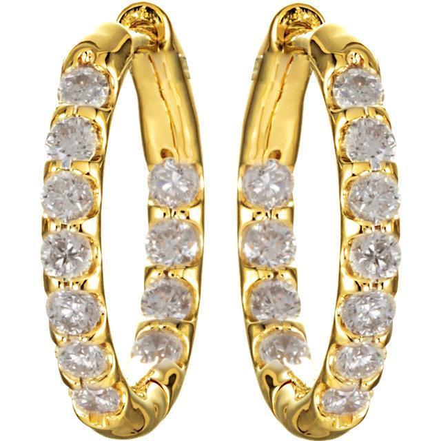 1,50 karaat ronde diamanten binnen/buiten hoepel oorbellen - harrychadent.nl