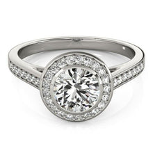 Afbeelding in Gallery-weergave laden, 1,50 karaat ronde diamanten halo ring wit goud 14k - harrychadent.nl
