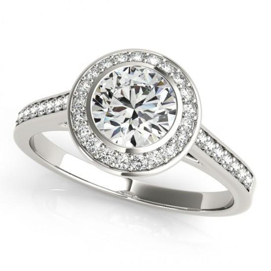 1,50 karaat ronde diamanten halo ring wit goud 14k - harrychadent.nl