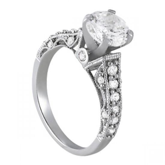 1,50 karaat ronde diamanten verlovingsring in antieke stijl massief goud 14K - harrychadent.nl