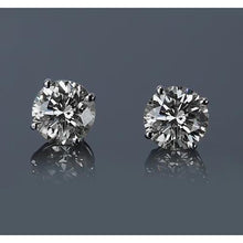 Afbeelding in Gallery-weergave laden, 1,50 karaat ronde diamanten witgouden 14k stud earring
