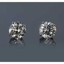 Afbeelding in Gallery-weergave laden, 1,50 karaat ronde diamanten witgouden 14k stud earring
