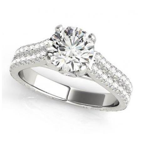 1,50 karaat ronde diamanten witgouden fancy ring met accenten - harrychadent.nl