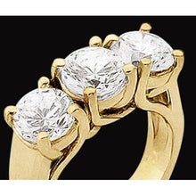 Afbeelding in Gallery-weergave laden, 1,50 karaat verlovingsring met 3 stenen diamanten ring massief geel goud 18K - harrychadent.nl
