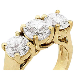1,50 karaat verlovingsring met 3 stenen diamanten ring massief geel goud 18K