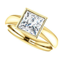 Afbeelding in Gallery-weergave laden, 1,51 ct. sparkling princess diamant solitaire ring bezel set

