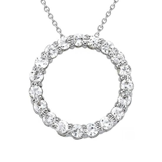 1,55 ct. Ronde diamanten cirkel hanger zonder ketting wit goud 14K - harrychadent.nl