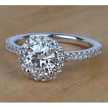 Afbeelding in Gallery-weergave laden, 1,58 karaat halo ronde diamanten verlovingsring
