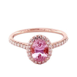 15.80 karaat griffenset roze kunziet en diamanten ring rosé goud 14k